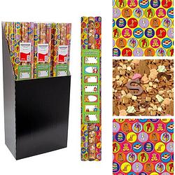 Foto van Sinterklaaspapier - cadeaupapier - inpakpapier - pakpapier - 3-pak - plus naamlabels - 2mx70cm - sinterklaas