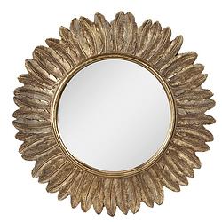 Foto van Clayre & eef spiegel ø 31 cm goudkleurig kunststof grote spiegel wand spiegel muur spiegel goudkleurig grote spiegel
