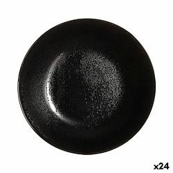 Foto van Diep bord luminarc diana zwart glas (20 cm) (24 stuks)