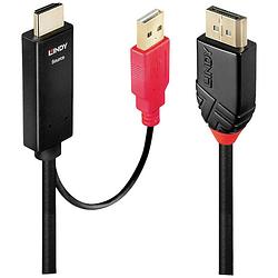 Foto van Lindy aansluitkabel displayport stekker, hdmi-a stekker, usb-a stekker 5 m zwart, rood 41428 displayport-kabel