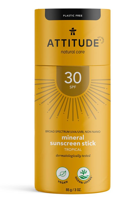 Foto van Attitude spf30 mineral sunscreen stick tropical