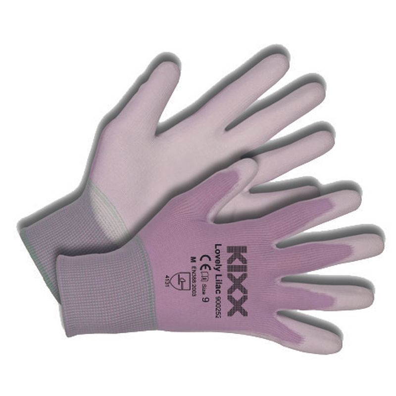 Foto van Kixx - tuinhandschoen lovely lilac maat l ofwel 9