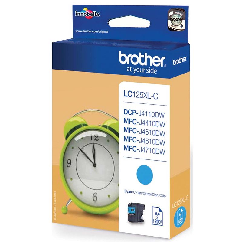 Foto van Brother inktcartridge, 1.200 pagina'ss, oem lc-125xlc, cyaan 5 stuks