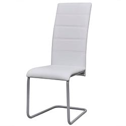 Foto van The living store zwevende eetkamerstoelen - 41 x 52.5 x 102.5 cm - kunstleer - wit