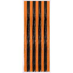 Foto van Halloween - folie deurgordijn zwart/oranje metallic 243 x 91 cm - feestdeurgordijnen