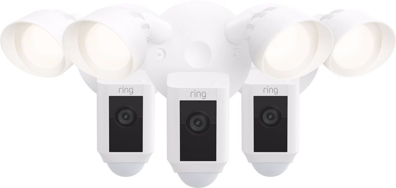 Foto van Ring floodlight cam wired plus wit 3-pack