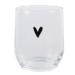 Foto van Clayre & eef waterglas hart 300 ml transparant glas drinkbeker transparant drinkbeker