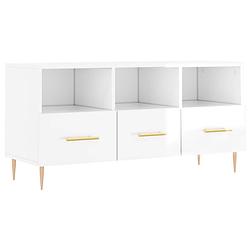 Foto van The living store televisiekast x - tv-meubel - 102x36x50 cm - hoogglans wit