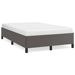 Foto van The living store bedframe - kunstleer - grijs - 203 x 123 x 35 cm - voor matras van 120 x 200 cm - multiplex