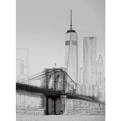 Foto van Wizard+genius new york art illustration black and white vlies fotobehang 192x260cm 4-banen