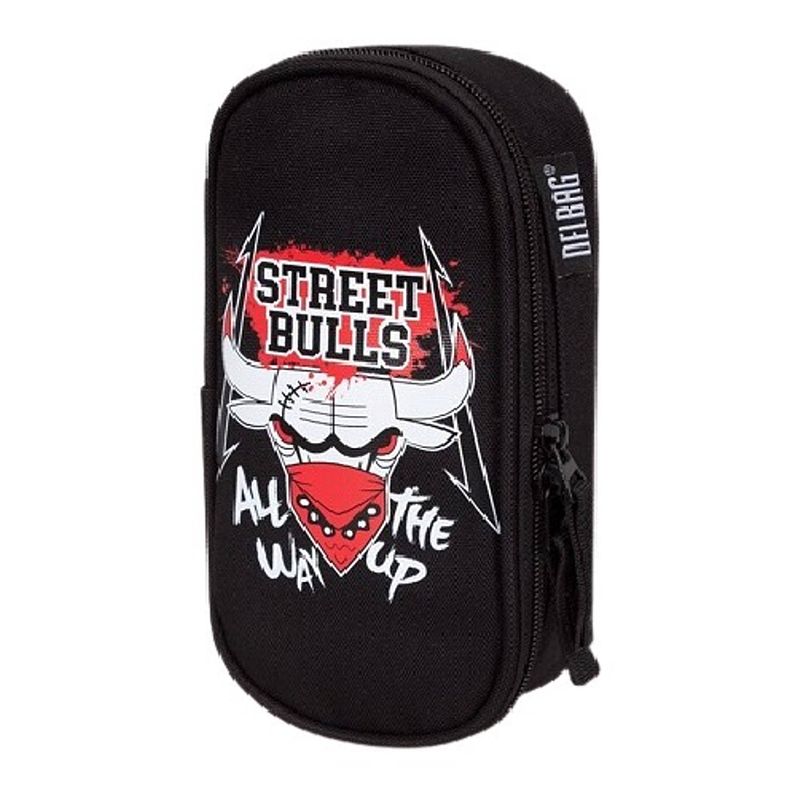 Foto van Delbag etui street bulls 22 x 12 x 5,5 cm polyester zwart/rood