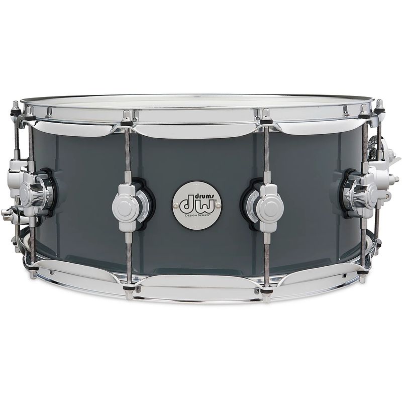 Foto van Dw drums ddlg0614sssg design series maple steel gray 14 x 6 inch snaredrum