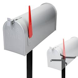 Foto van Ml-design us brievenbus met zwenkvlag en statief, grijs, vervaardigd van aluminium