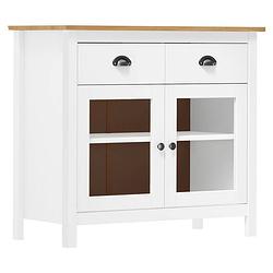 Foto van Vidaxl dressoir hill range 90x40x80 cm massief grenenhout wit