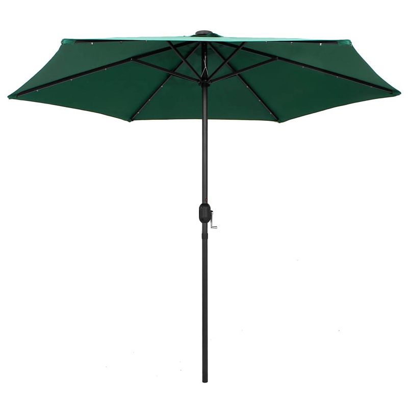 Foto van The living store tuinparasol - led verlichting - groen - 270 x 236 cm - polyester