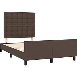 Foto van The living store bedframe met hoofdbord kunstleer bruin 120x200 cm - bed