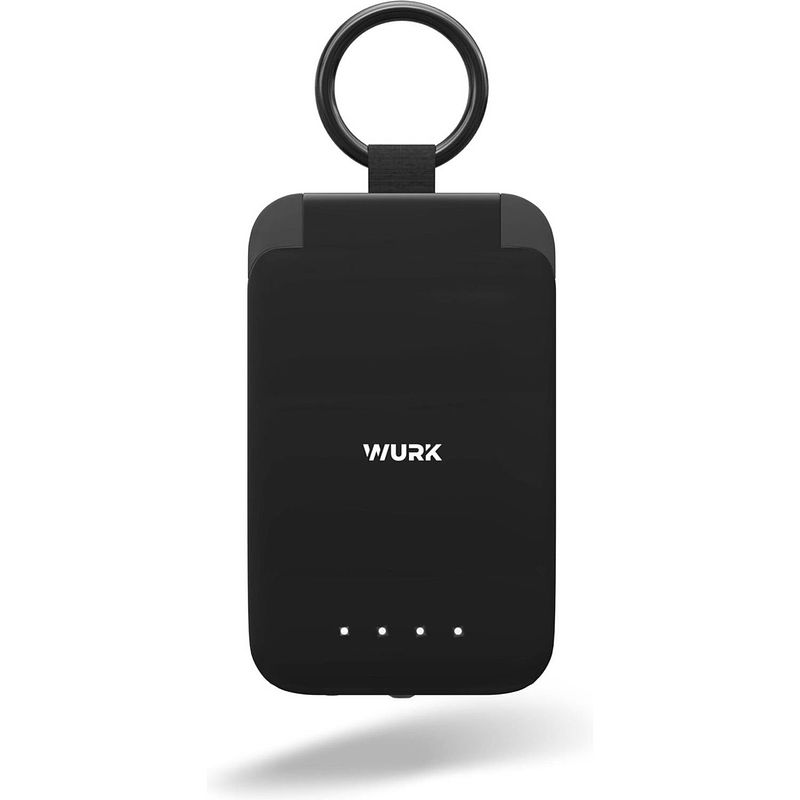 Foto van Wurk mini powerbank - mobiel oplader - geschikt voor iphone, apple en samsung - 2000 mah - zwart