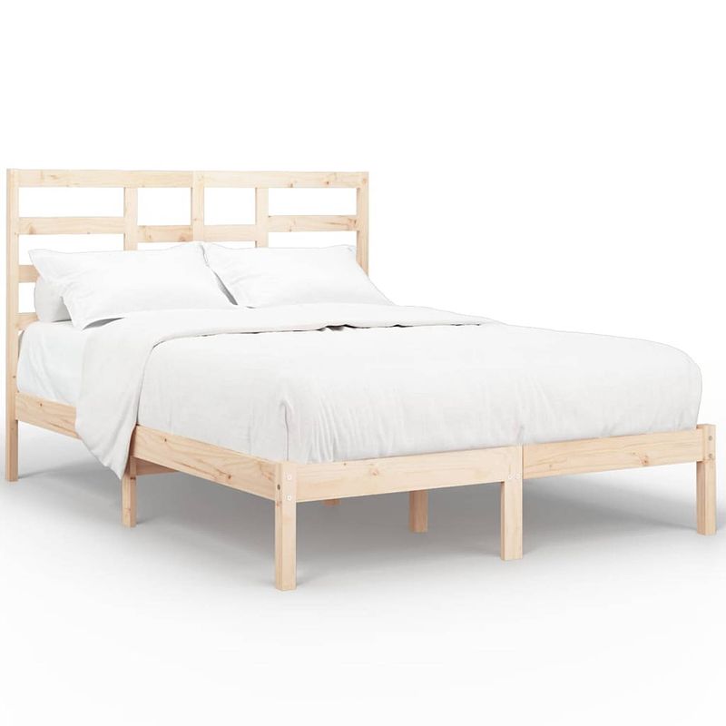 Foto van The living store bedframe grenenhout - 195.5 x 126 x 104 cm - stabiel en comfortabel