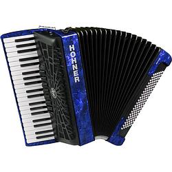 Foto van Hohner bravo iii 120 blauw, silent key accordeon