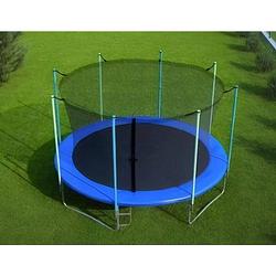 Foto van Free and easy veiligheidsnet voor trampoline 244 cm met zes palen zwart