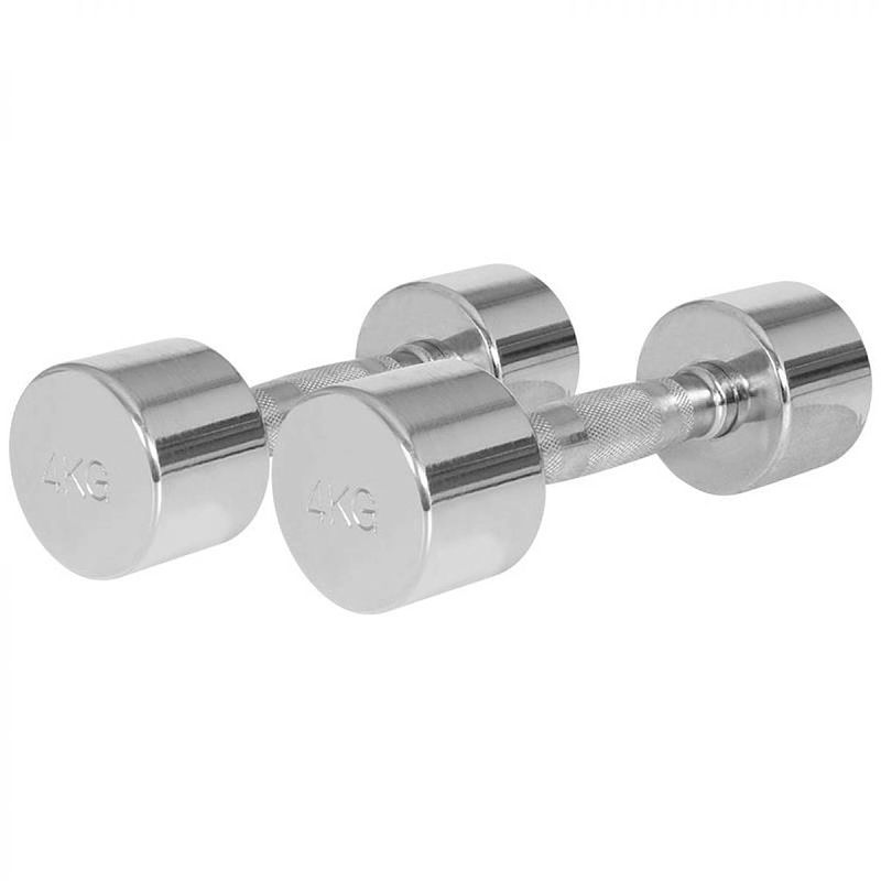 Foto van Gorilla sports dumbellset - halterset - 2 x 4 kg - chroom