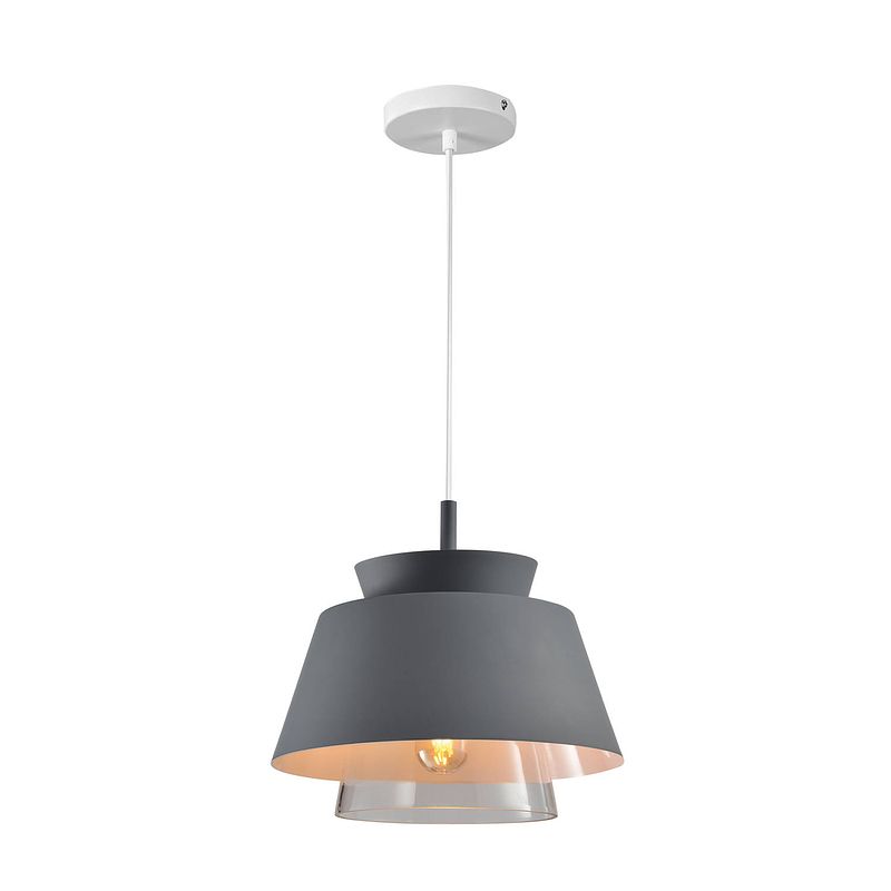 Foto van Quvio hanglamp metaal en glas grijs - quv5100l-grey