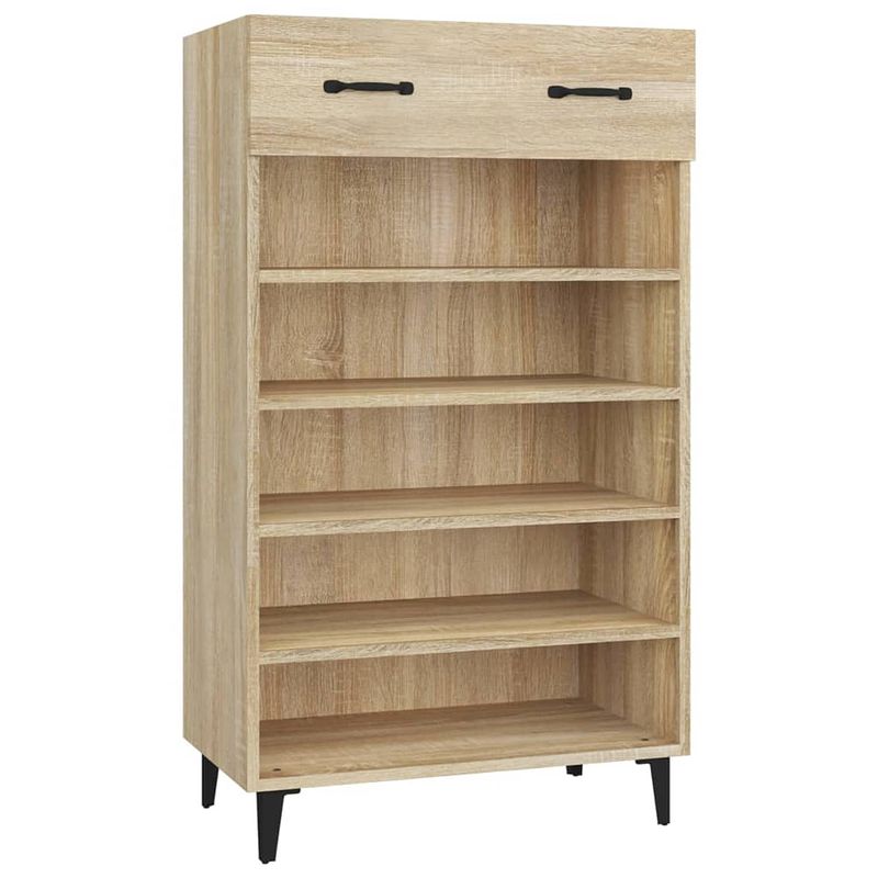 Foto van The living store schoenenkast - 60 x 35 x 105 cm - sonoma eiken