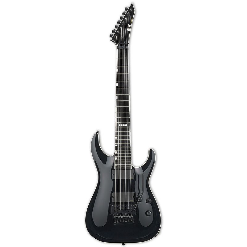 Foto van Esp e-ii horizon fr-7 black 7-snarige gitaar met koffer