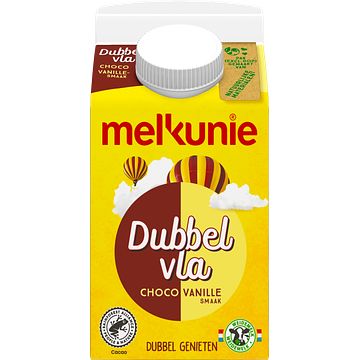 Foto van Melkunie dubbelvla choco vanille 500ml bij jumbo