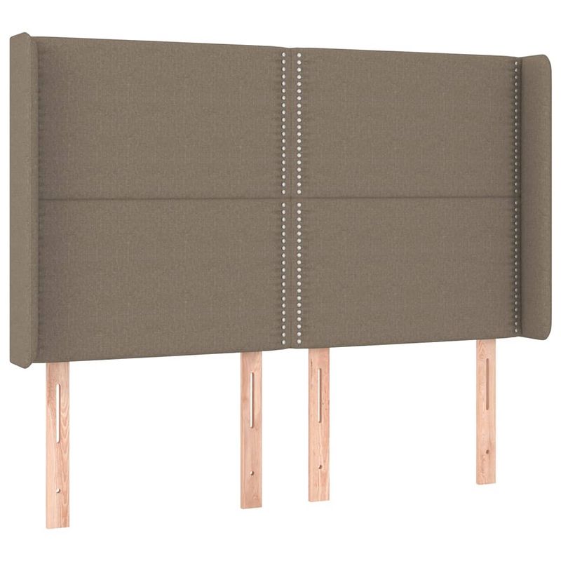 Foto van The living store hoofdeind trendy - bedombouw - 147x16x118/128 cm - taupe