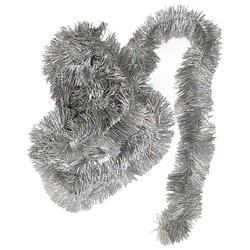 Foto van Decoris kerstslinger - zilver - glans - 270 x 7 cm - lametta/folie - kerstslingers