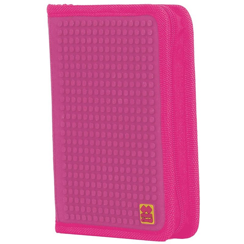 Foto van Pixie crew etui met siliconen zijkant en pixels fuchsia 19 cm