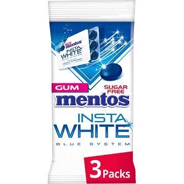 Foto van Mentos chewing gum insta white blue system 36 stuks 3 x 17, 5g bij jumbo