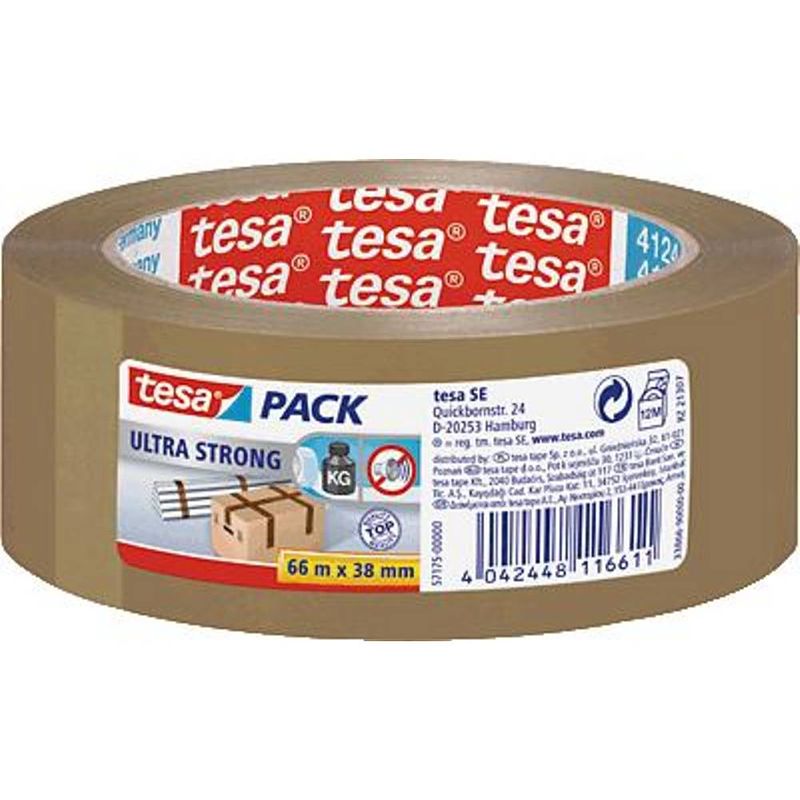 Foto van Tesa ultra strong 57175-00000-02 pakband tesapack bruin (l x b) 66 m x 38 mm 1 stuk(s)