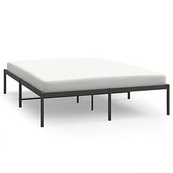 Foto van The living store bedframe classic - metaal - 207 x 156 x 31 cm - zwart