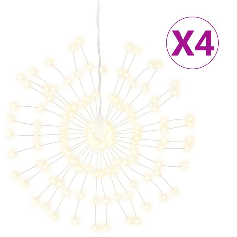 Foto van Vidaxl kerstverlichting vuurwerk 4 st 140 warmwitte led'ss 17 cm