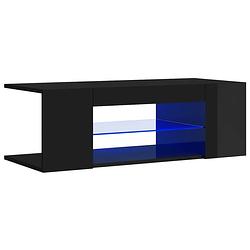 Foto van The living store tv-meubel hifi-kast - 90x39x30cm - hoogglans zwart