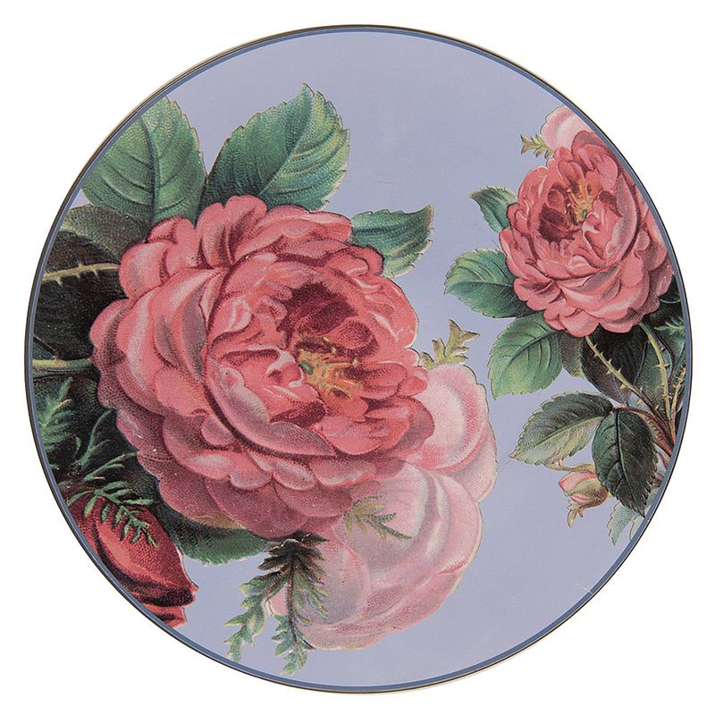 Foto van Clayre & eef onderbord ø 33 cm blauw roze melamine bloemen blauw