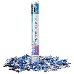 Foto van Confetti kanon xl 40 cm - sneeuwvlok metallic confetti shooter - party popper - 1 stuks