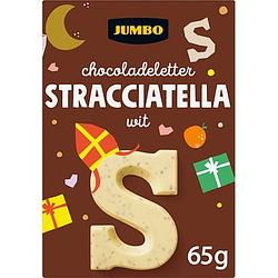 Foto van Jumbo chocoladeletter stracciatella wit s 65g