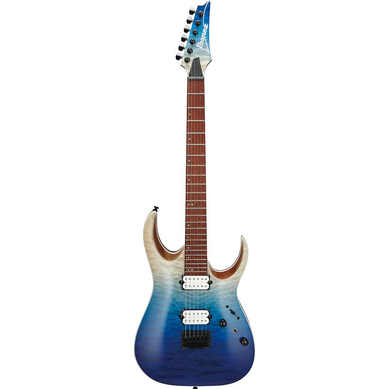 Foto van Ibanez rga42hpqm high performance blue iceberg gradation elektrische gitaar