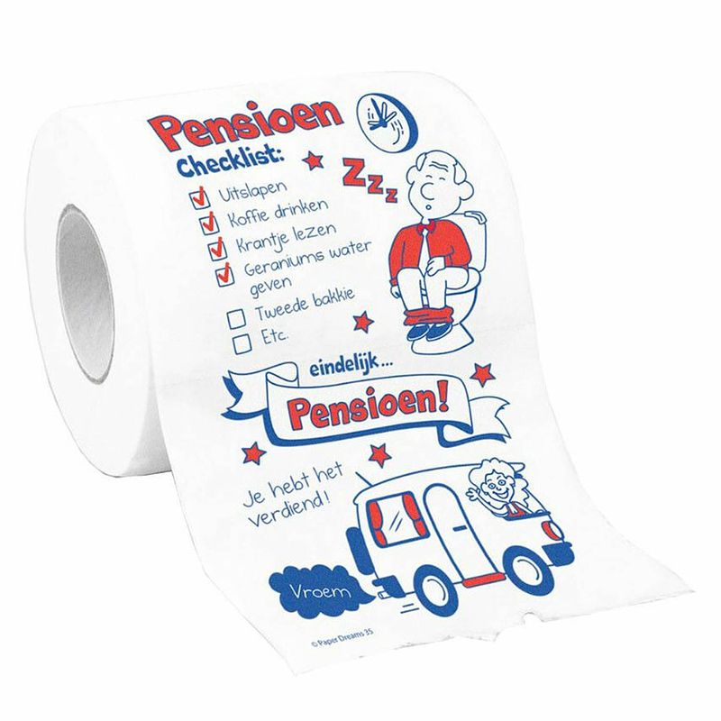 Foto van Toiletrol/wc-papier rol pensioen cadeau feestversiering/decoratie - fopartikelen