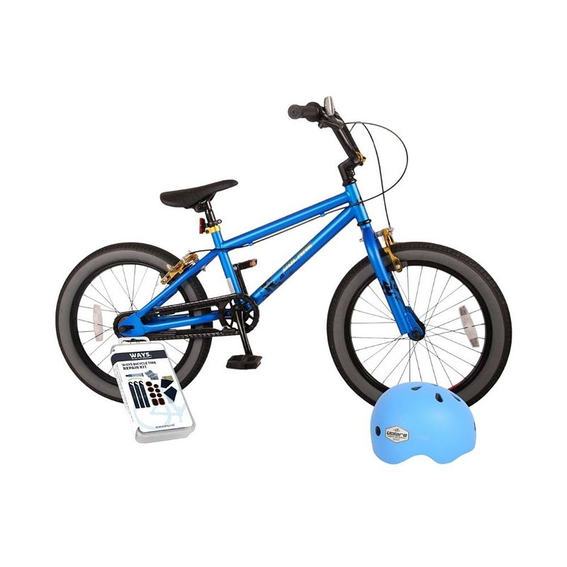 Foto van Volare kinderfiets cool rider - 18 inch - blauw - inclusief fietshelm & accessoires