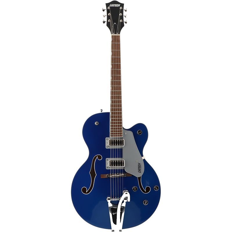 Foto van Gretsch g5420t electromatic classic hollowbody sc bigsby azure metallic semi-akoestische gitaar