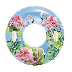 Foto van Opblaasbare flamingos zwemband/zwemring 97 cm - zwembanden