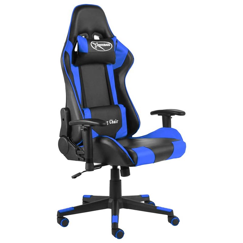 Foto van Vidaxl gamestoel draaibaar pvc blauw