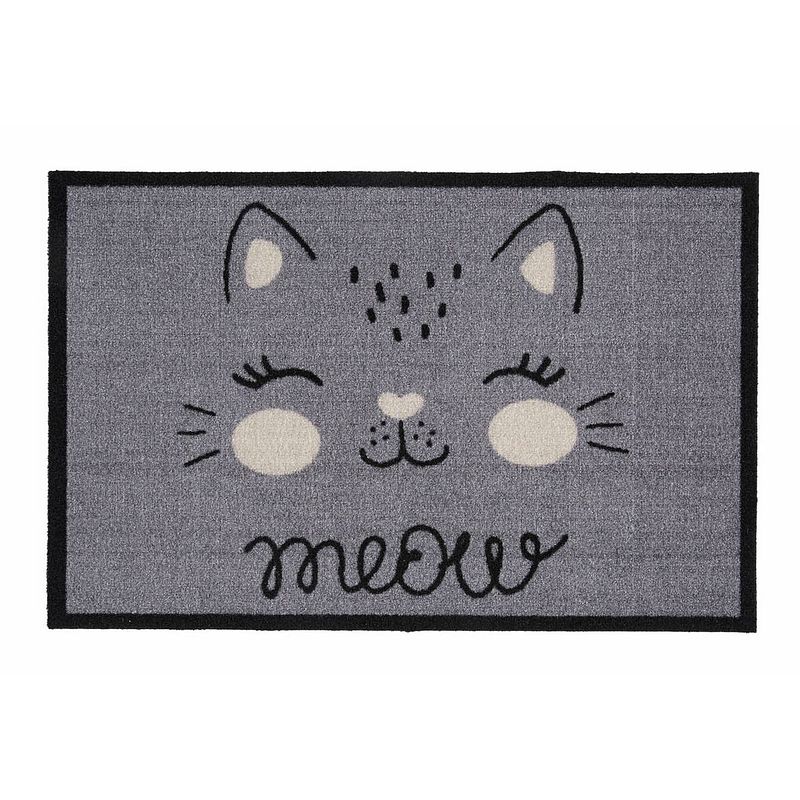 Foto van Md entree - schoonloopmat - impression meow grey - 40 x 60 cm