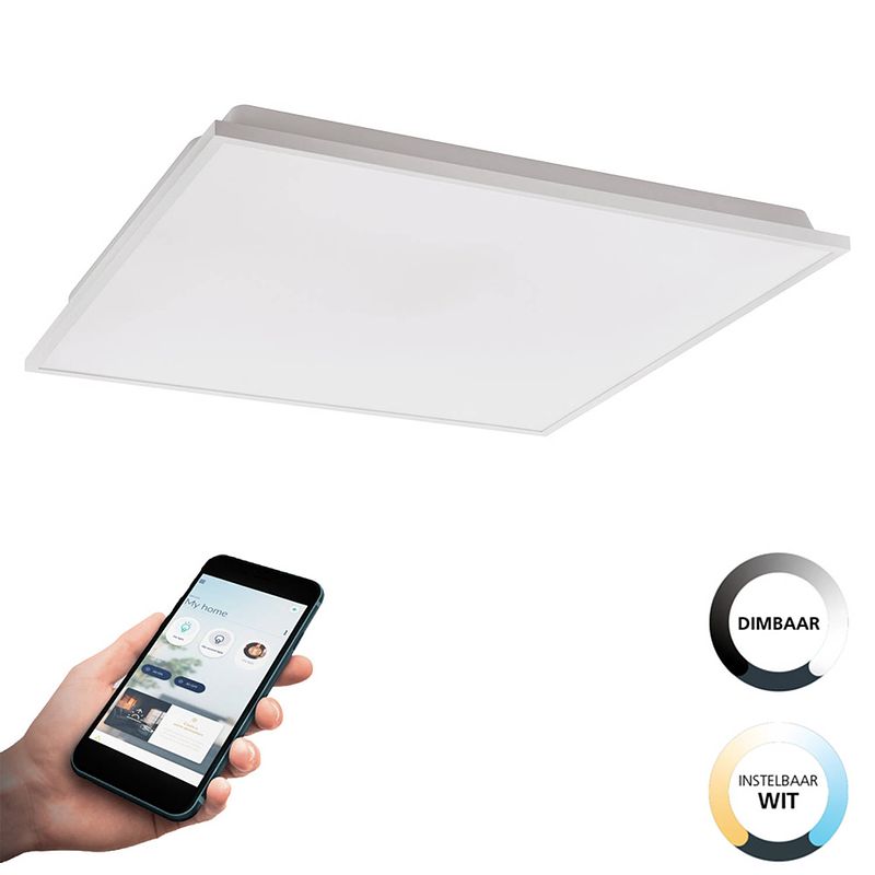 Foto van Eglo connect.z herrora-z smart plafondlamp - 59,5 cm - wit - instelbaar wit licht - dimbaar - zigbee