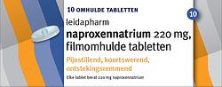 Foto van Leidapharm naproxennatrium 220mg tabletten 10st