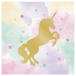 Foto van Witbaard servetten unicorn sparkle 33 x 33 cm papier 16 stuks
